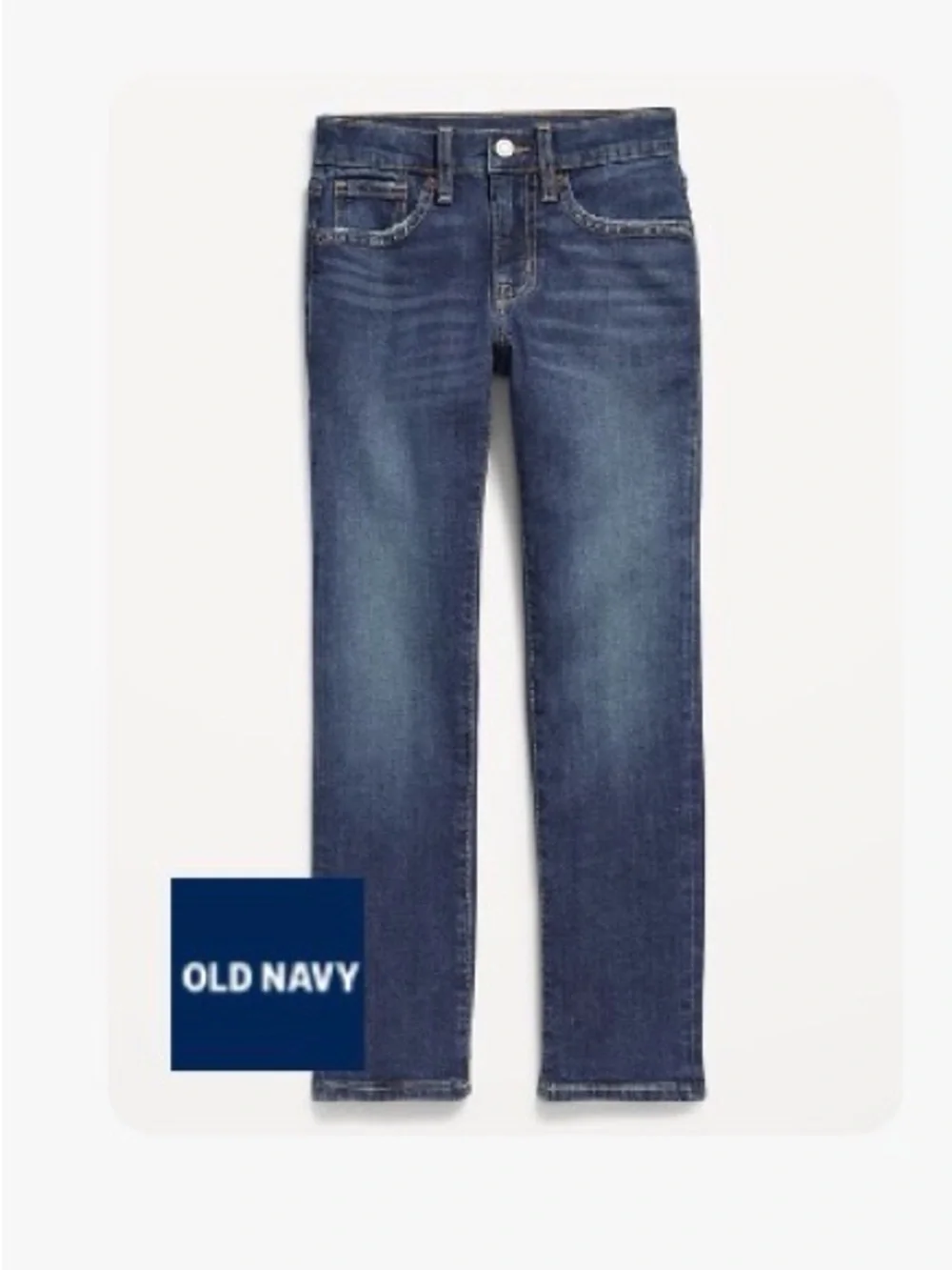 Old Navy Boys Straight Leg Denim Jeans - Dark Blue and Gray Jeans